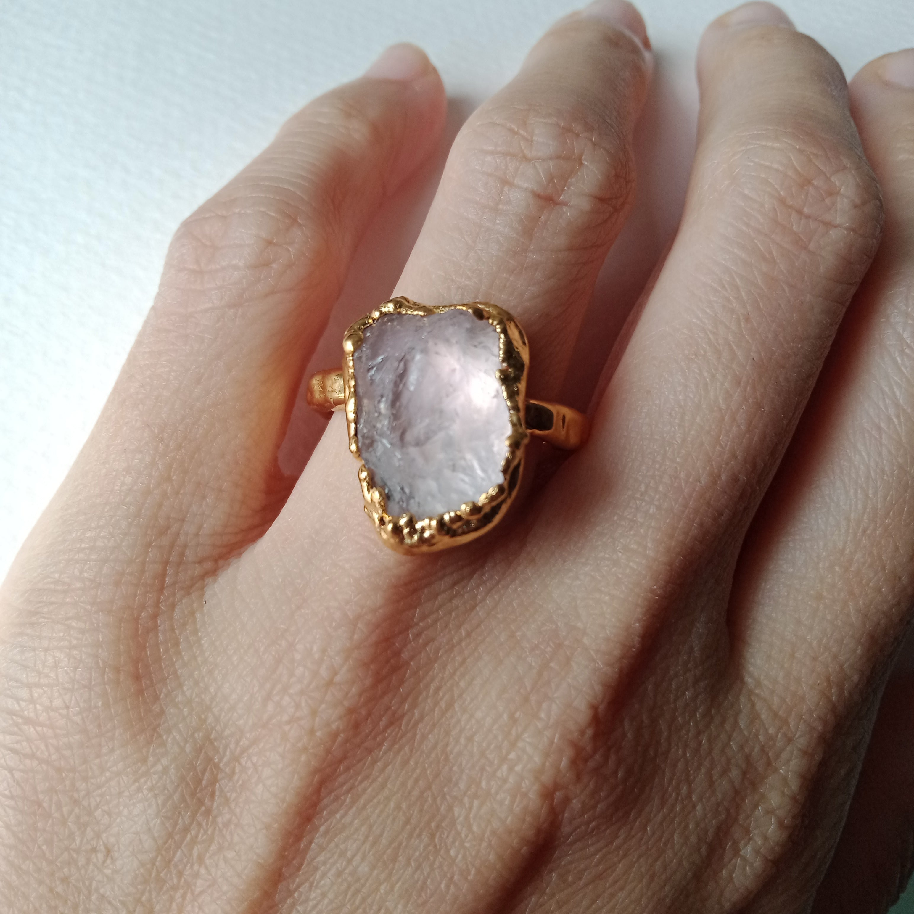 Uncut rose outlet quartz ring