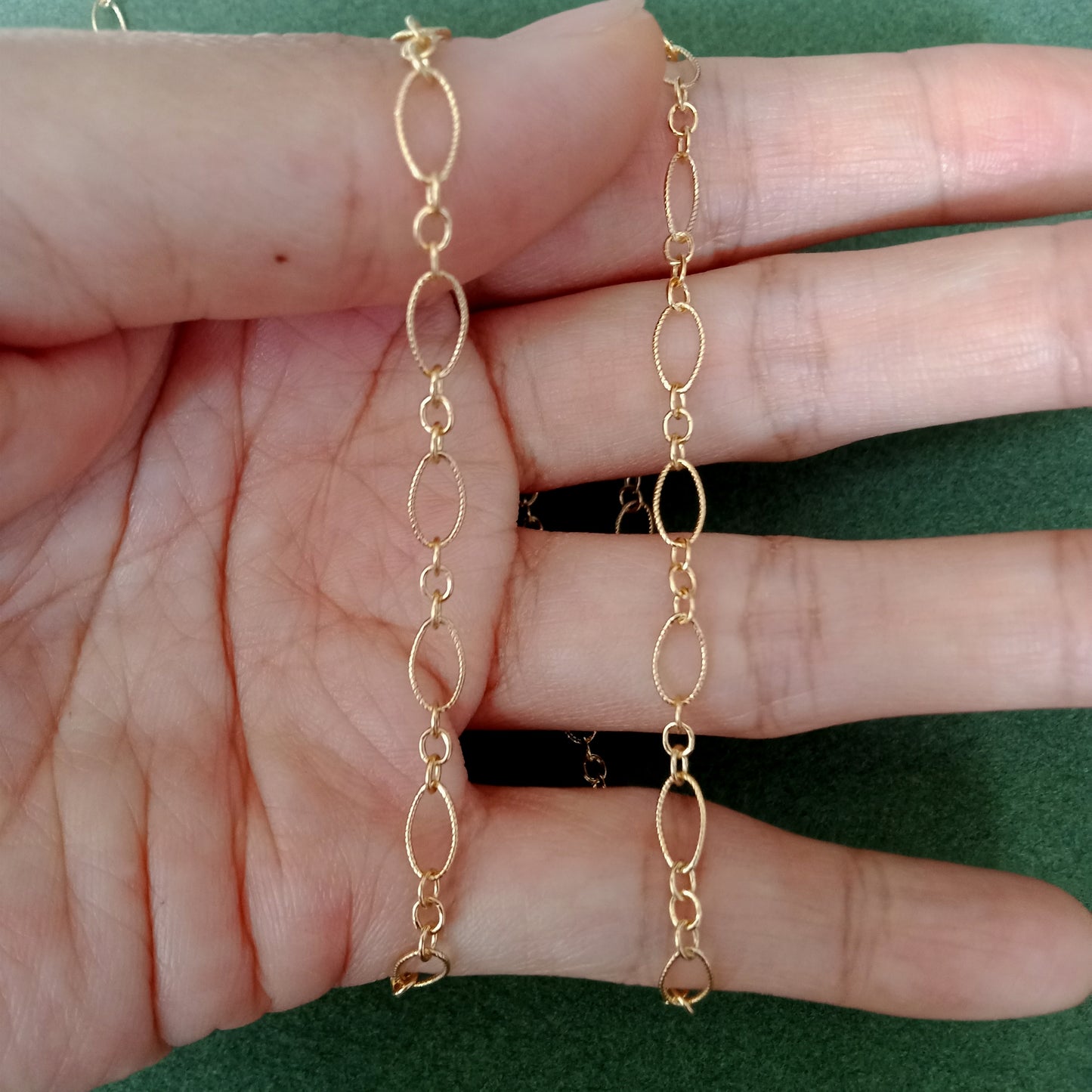 Textured 20 inch gold-filled chain with clasp
