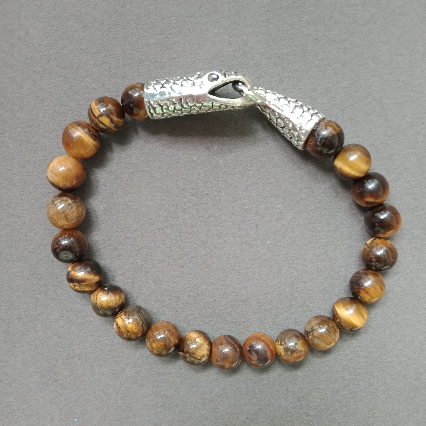 Ouroboros tiger's eye bracelet