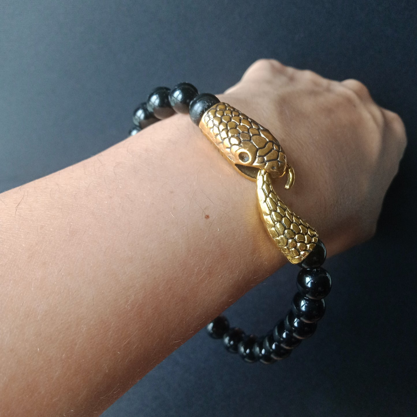 Ouroboros onyx bracelet