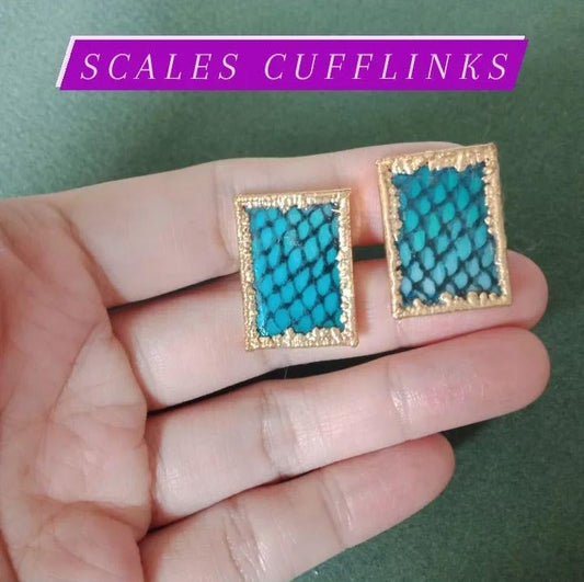 Porcelain "scales" cufflinks