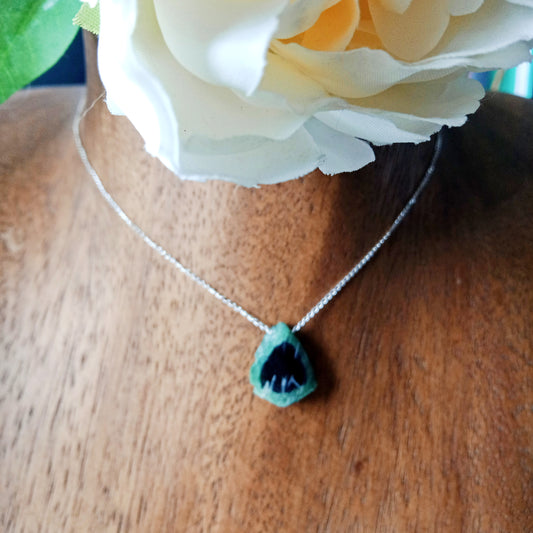 Natural tourmaline sterling silver necklace