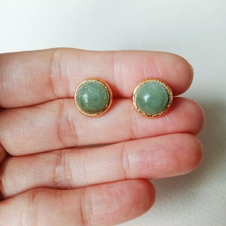 Jade stud earrings