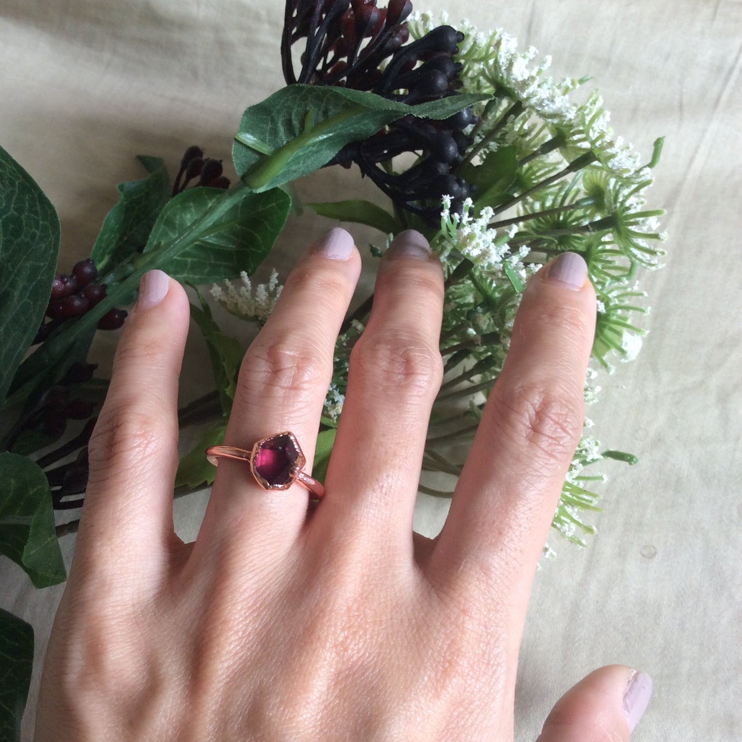Garnet Stack Ring (one of a kind)