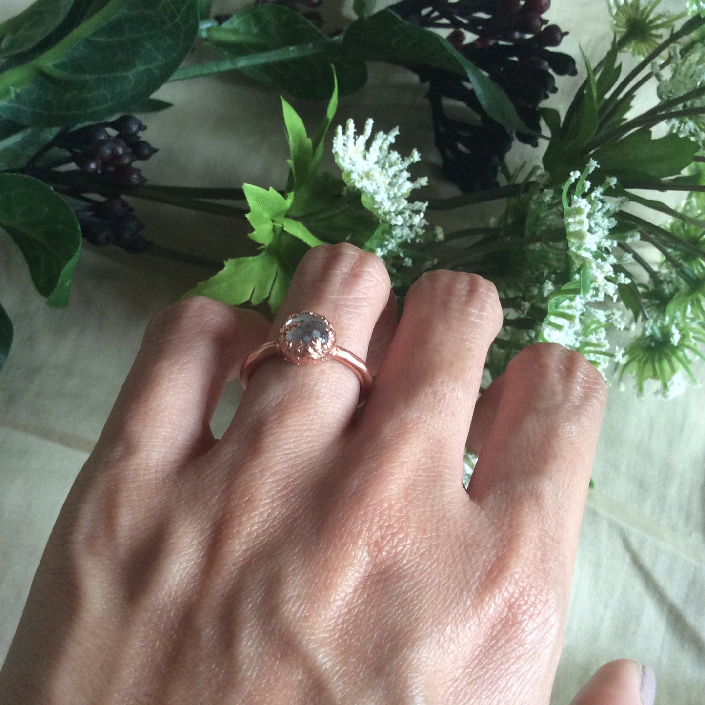 Faceted Quartz Stack Ring