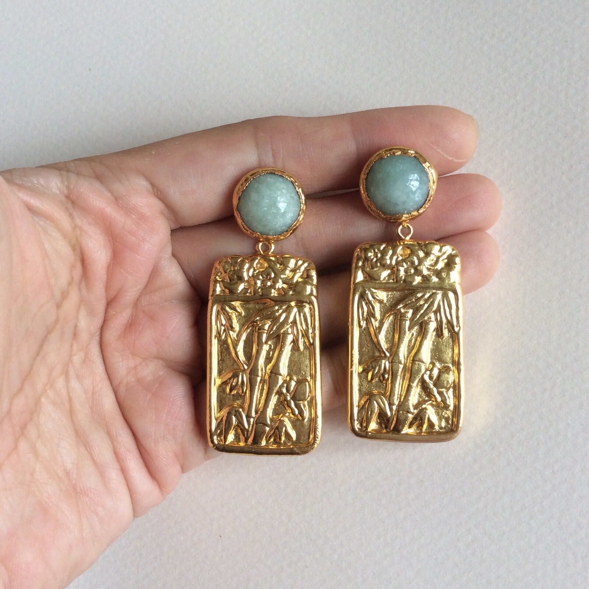 Bamboo tableau with jade studs